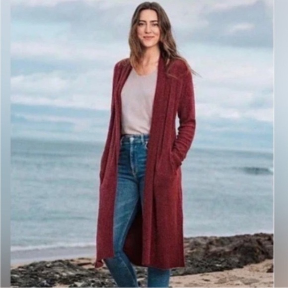 Barefoot Dreams Sweaters - Barefoot Dreams-  Catalina Long Cardigan Open Front Cardigan - Size XS